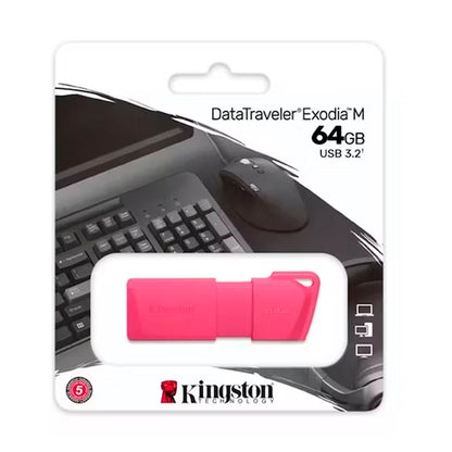 MEMORIA USB KINGSTON DATATRAVELER XM NEON 64GB USB 3.2 ROSADO