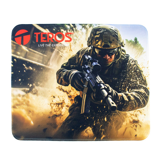 Mousepad Teros TE-3018S Antideslizante con Bordes Reforzados 320 x 270 mm