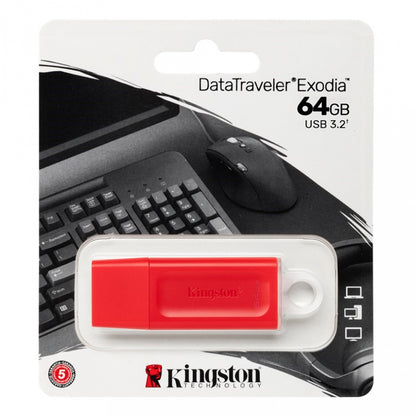 Memoria USB Kingston DataTraveler Exodia 64GB USB 3.2 Gen 1 Roja