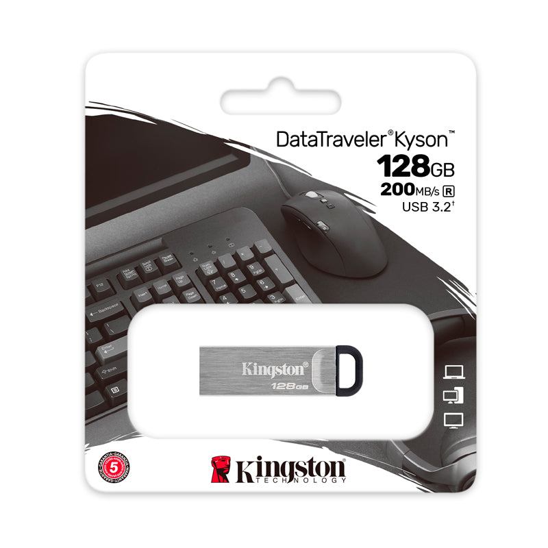 Memoria USB Kingston DataTraveler Kyson 128GB USB 3.2 Gen 1 Plata
