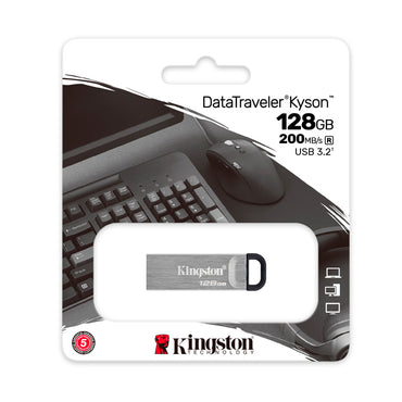 Memoria USB Kingston DataTraveler Kyson 128GB USB 3.2 Gen 1 Plata