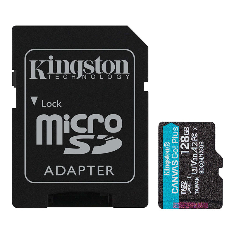 Memoria MicroSD Kingston Canvas Go! Plus 128GB U3 V30 con Adaptador SD