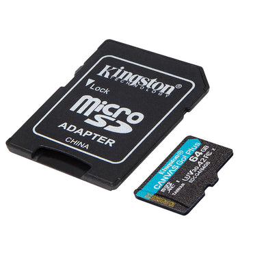 Memoria MicroSD Kingston Canvas Go! Plus 64GB U3 V30 con Adaptador SD
