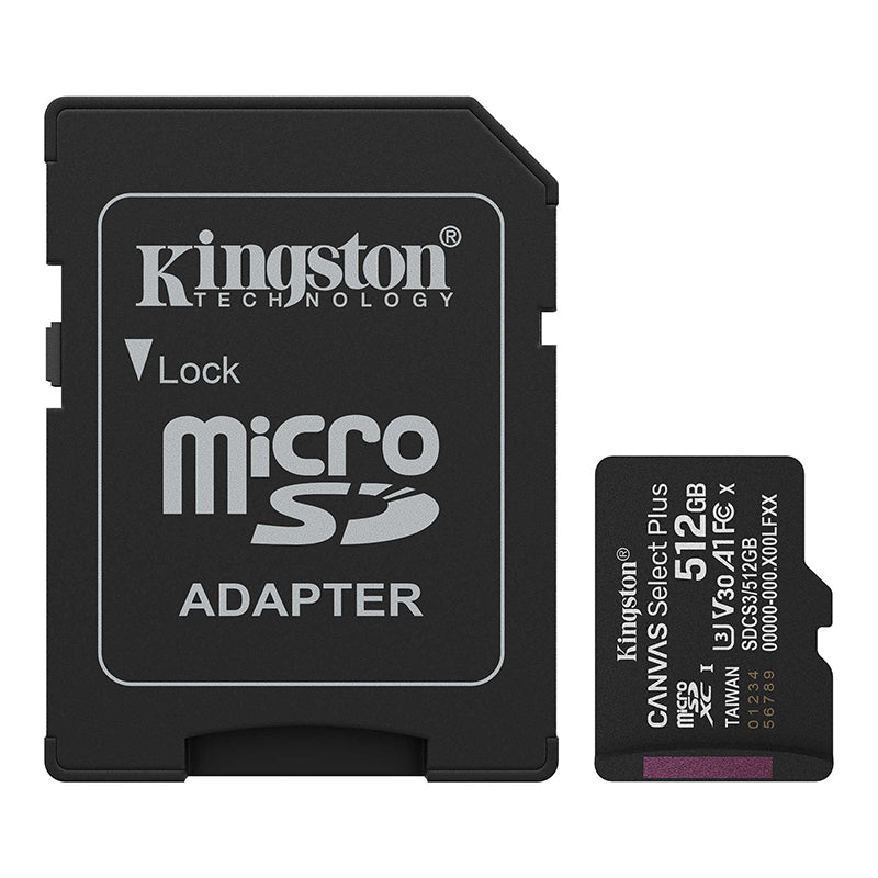 MEMORIA MICROSDHC KINGSTON 512GB 150MB/S CLASE 10 CON ADAPTADOR