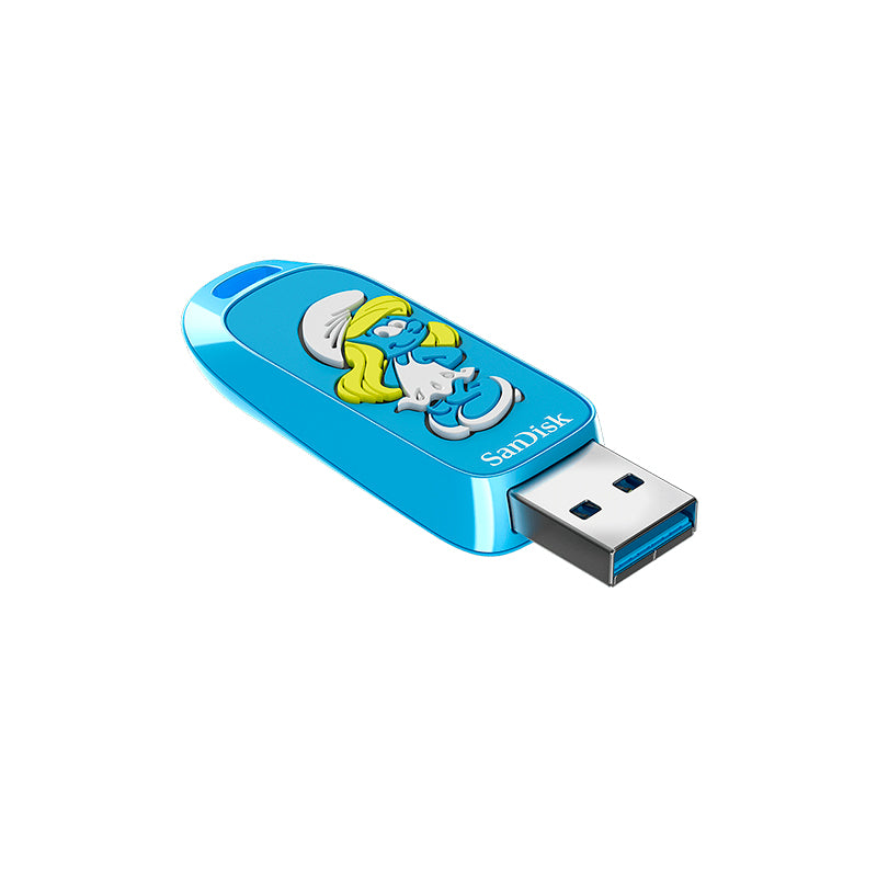 Memoria USB SanDisk Smurfs 256GB USB 3.2 Gen 1 USB-A Hasta 130MB/s Diseño Compacto