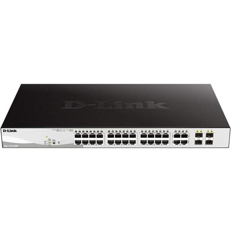 Switch D-Link DGS-1210-28MP Administrable Capa 2 24 Puertos Gigabit PoE 4 SFP
