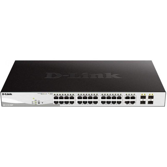 Switch D-Link DGS-1210-28MP Administrable Capa 2 24 Puertos Gigabit PoE 4 SFP
