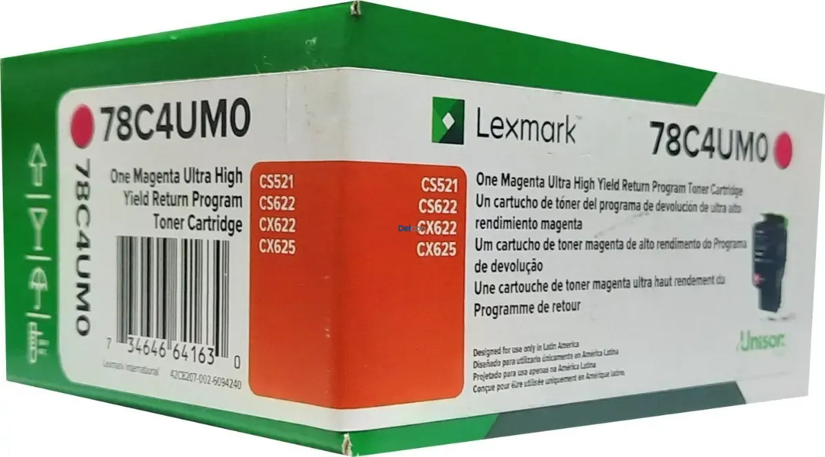 Tóner Lexmark 78C4UM0 Magenta Original 7000 Páginas para CS521DN CS622 CX625