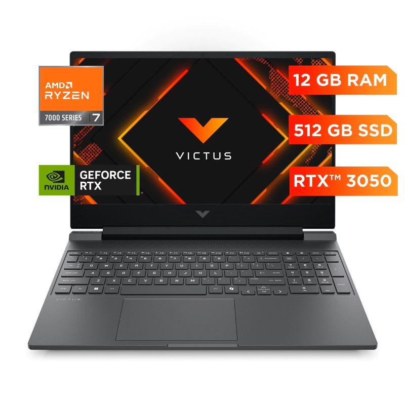 Laptop Gamer HP Victus 15-fb3031la Ryzen 7 7445H 12GB RAM 512GB SSD RTX 3050 15.6" FHD 144Hz