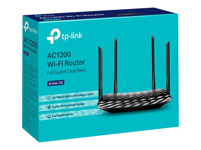Router TP-Link Archer C6 AC1200 Dual Band Wi-Fi 5 Gigabit 4 Antenas