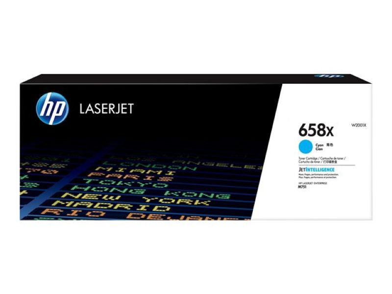 Tóner HP 658X Cian Original Gran Capacidad W2001X para Color LaserJet Enterprise M751dn M751n