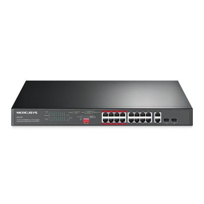 Mercusys MS118CP Switch PoE+ 16 Puertos Fast Ethernet + 2 Gigabit 190W