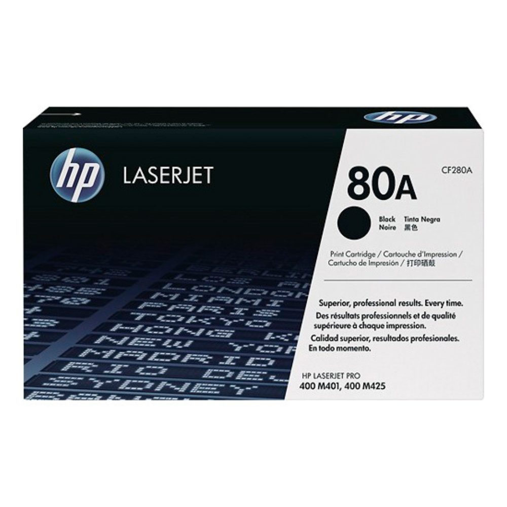 Tóner HP 80A Negro Original CF280A para LaserJet Pro 400 M401 M425