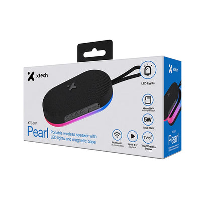 Parlante Portátil Xtech XTS-607 Bluetooth 5.4 5W TWS LED Base Magnética Negro