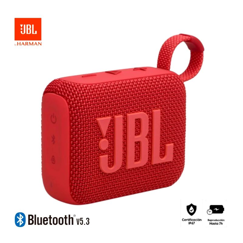 Parlante Portátil JBL Go 4 Bluetooth 5.3 4.2W IP67 Rojo
