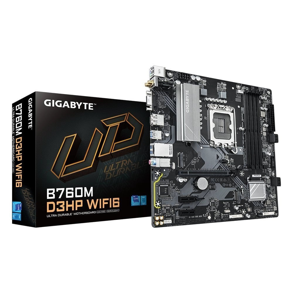 Motherboard Gigabyte B760M D3HP WIFI6 DDR5 LGA 1700 Intel 12va/13va Gen Micro ATX M.2 Gaming