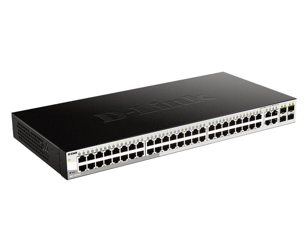 Switch Smart D-Link DGS-1210-52 Administrable Capa 2 48 Puertos Gigabit 4 SFP