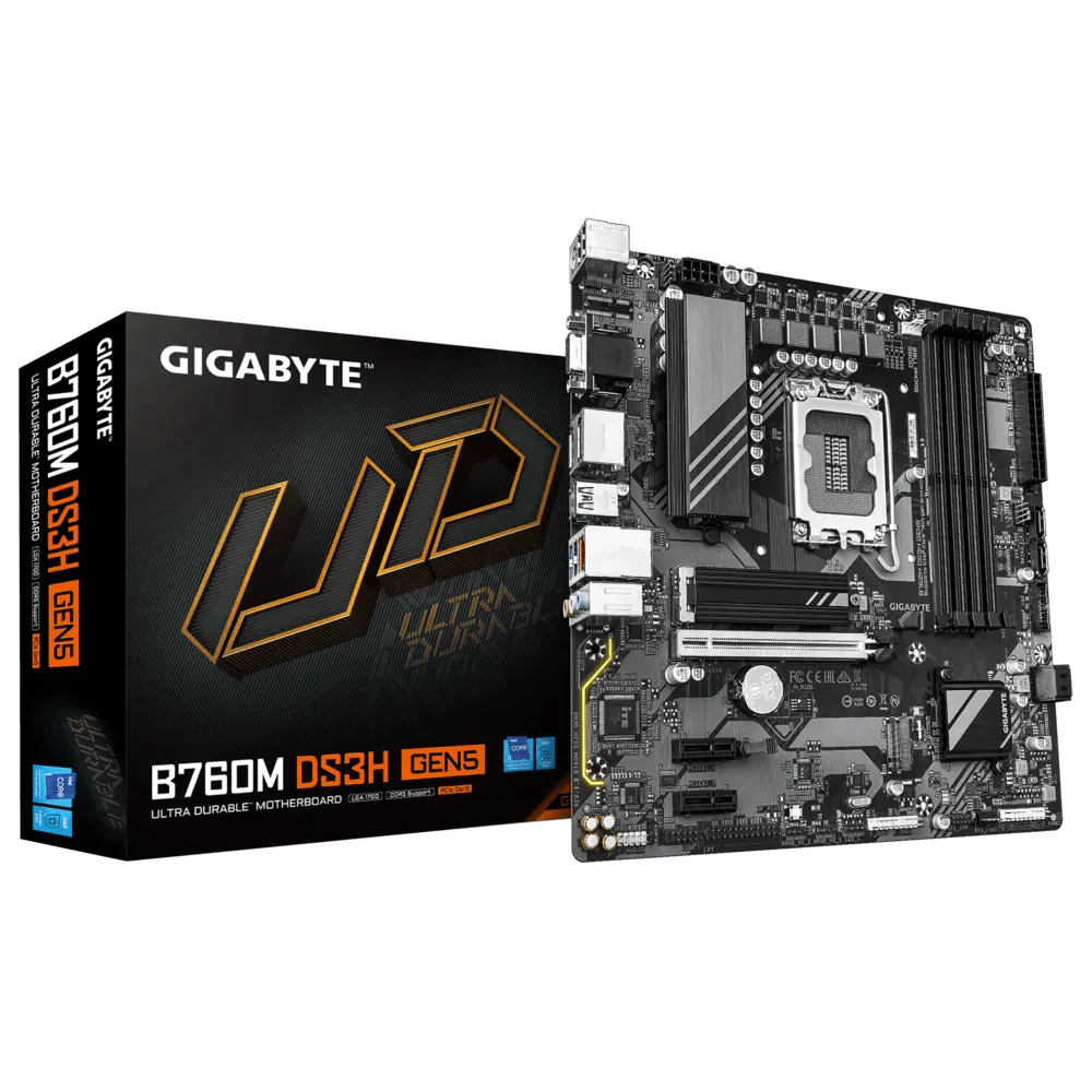 Motherboard Gigabyte B760M DS3H GEN5 LGA 1700 Intel DDR5 PCIe 5.0 Micro ATX Gaming