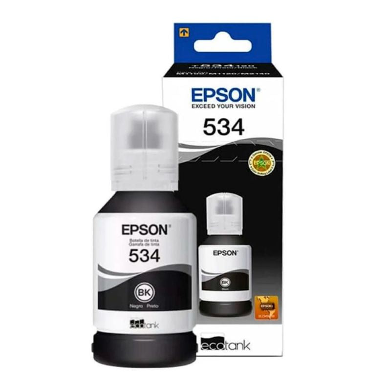 Tinta Epson Negra T534120-AL 120ml Original EcoTank M1100 M1120 M3170 Alta Calidad