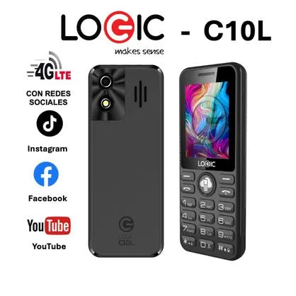 Celular LOGIC C10L 4G Dual SIM 2.8" Negro Básico
