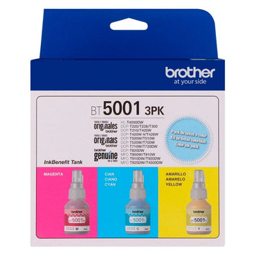 Pack de 3 Tintas Brother BT50013PK Cyan Magenta Yellow Original 48.8ml 5,000 Páginas