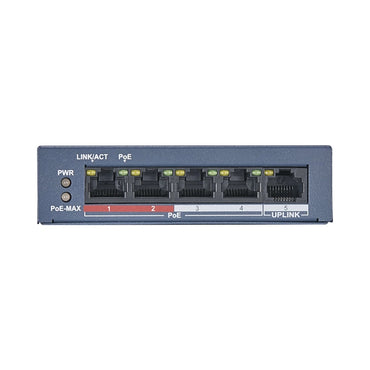 Switch Hikvision DS-3E0105P-E 4 Puertos PoE Fast Ethernet 10/100 Vigilancia