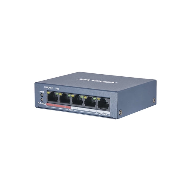 Switch Hikvision DS-3E0105P-E 4 Puertos PoE Fast Ethernet 10/100 Vigilancia
