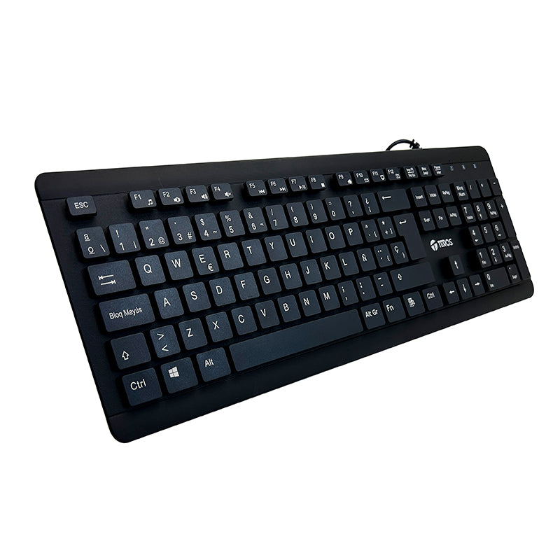 Teclado Lavable Teros TE-4065N USB IPX7 Español 105 Teclas Negro