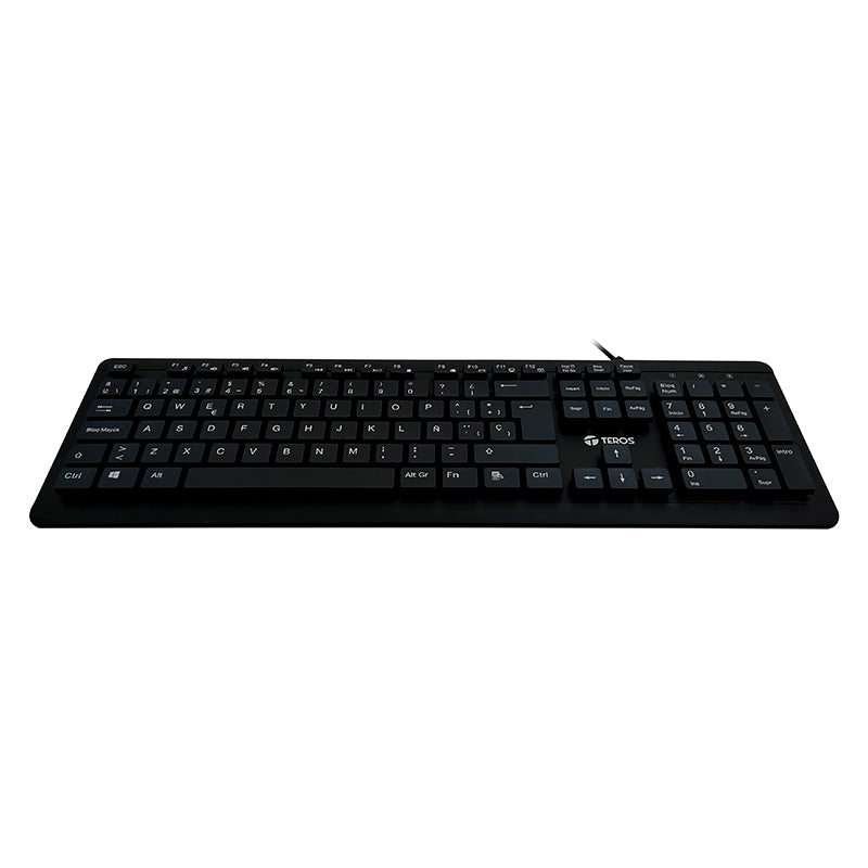 Teclado Lavable Teros TE-4065N USB IPX7 Español 105 Teclas Negro