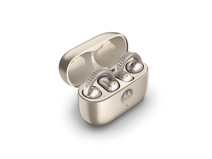 Audífonos Motorola Moto Buds Loop French Oak Swarovski Bluetooth Beige