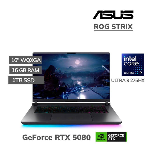 Laptop Gamer ASUS ROG Strix G16 16" WQXGA 240Hz Ryzen 9 16GB 1TB SSD RTX 5080 Windows 11