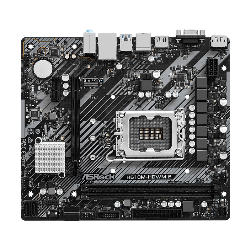 MOTHERBOARD ASROCKH610M-HDV/M.2 R2.0, CHIPSET INTEL H610, LGA1700, MATX