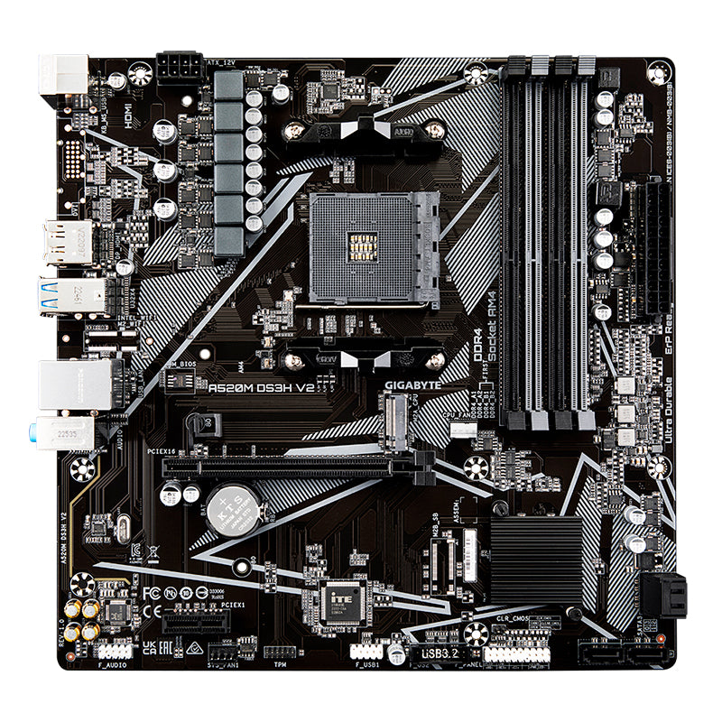 Motherboard Gigabyte A520M DS3H V2 AMD A520 Socket AM4 DDR4 Micro-ATX HDMI DisplayPort