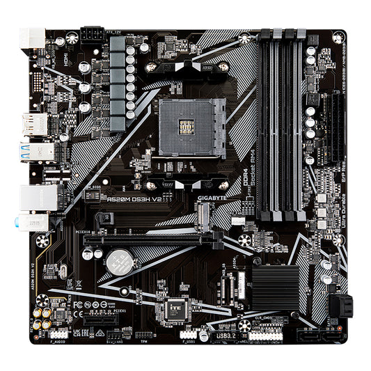 Motherboard Gigabyte A520M DS3H V2 AMD A520 Socket AM4 DDR4 Micro-ATX HDMI DisplayPort