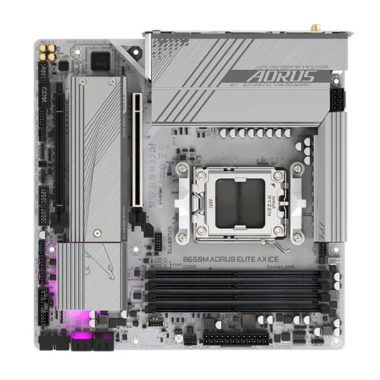 Motherboard Gigabyte B650M AORUS ELITE AX ICE AMD B650 AM5 DDR5 mATX WiFi 6E 2.5GbE