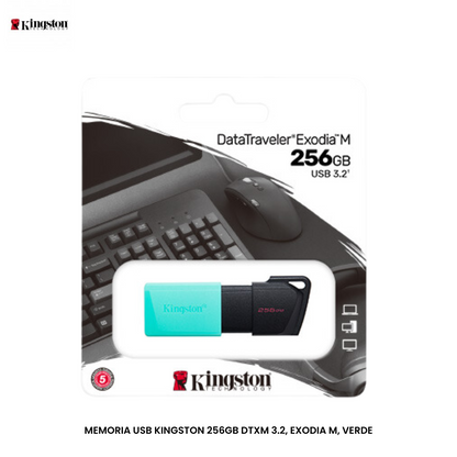 MEMORIA USB KINGSTON DATATRAVELER XM 256GB USB 3.2 NEGRO VERDE