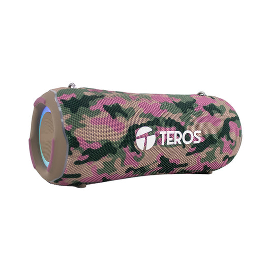Parlante Bluetooth Teros TE-6046M Camuflado Marrón 40W RGB TWS Bluetooth 5.3