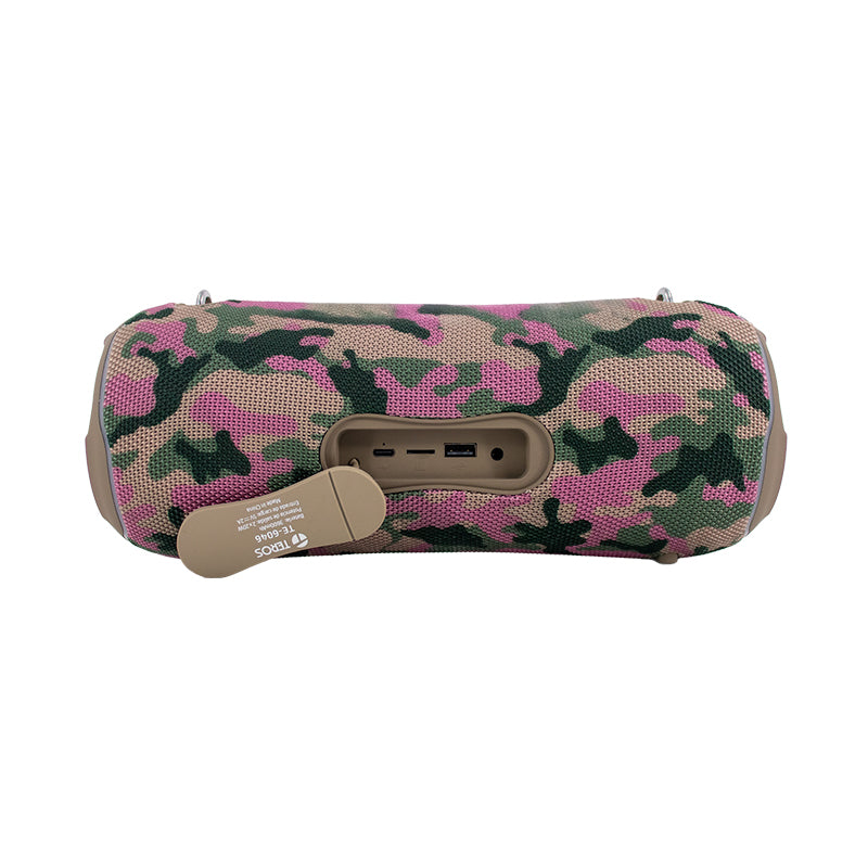 Parlante Bluetooth Teros TE-6046M Camuflado Marrón 40W RGB TWS Bluetooth 5.3