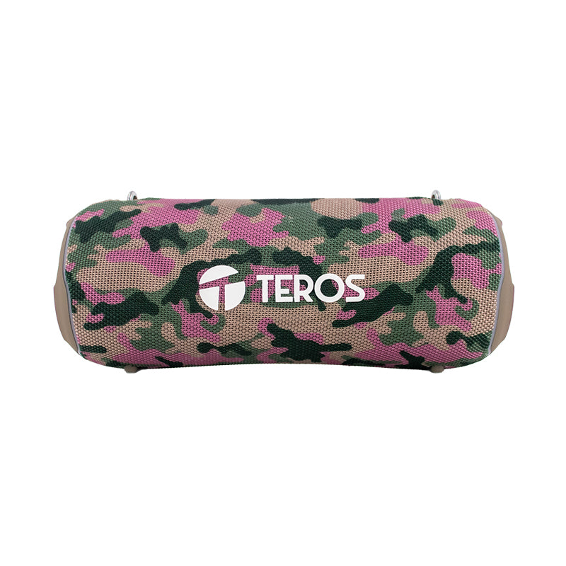 Parlante Bluetooth Teros TE-6046M Camuflado Marrón 40W RGB TWS Bluetooth 5.3