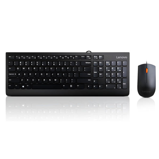 Kit Teclado y Mouse Lenovo 300 USB Español 1600 DPI Negro GX30M39630