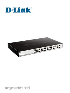 Switch D-Link DGS-1210-28MP Administrable Capa 2 24 Puertos Gigabit PoE 4 SFP