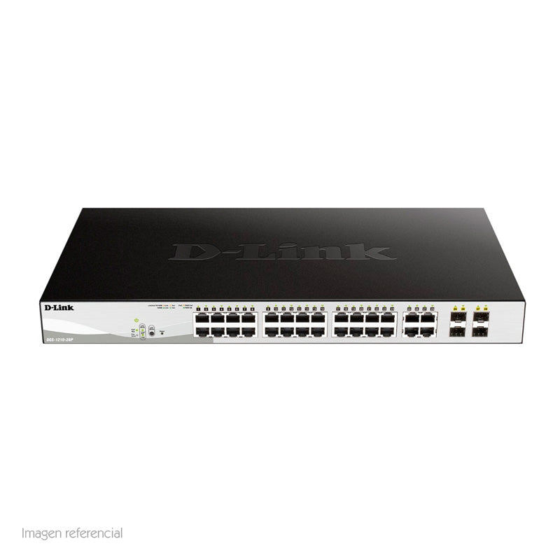Switch D-Link DGS-1210-28P Administrable Capa 2 PoE 24 Puertos Gigabit 4 SFP
