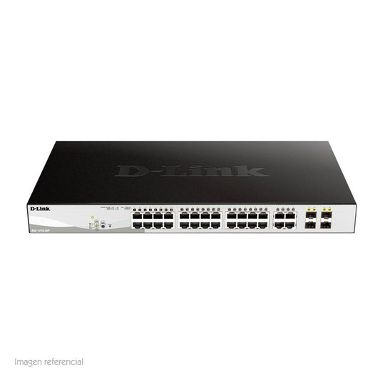 Switch D-Link DGS-1210-28P Administrable Capa 2 PoE 24 Puertos Gigabit 4 SFP