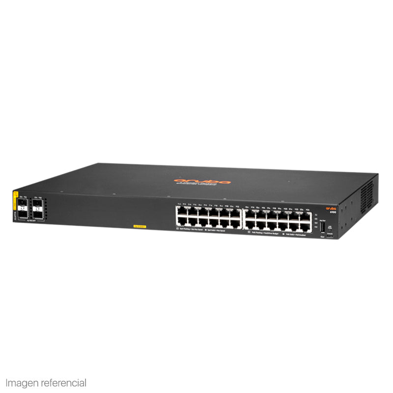 Switch Aruba 6100 JL677A 24 Puertos Gigabit PoE+ 4 SFP+ 10G Administrable