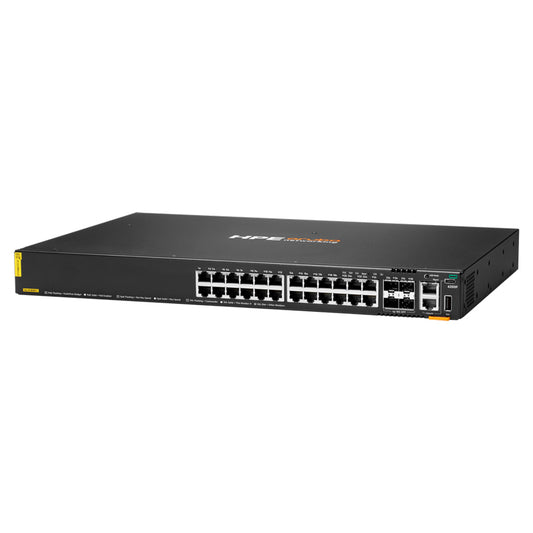 Switch HPE Aruba Networking CX 6200F JL725B 24 Puertos Gigabit PoE+ 4 SFP+ 370W