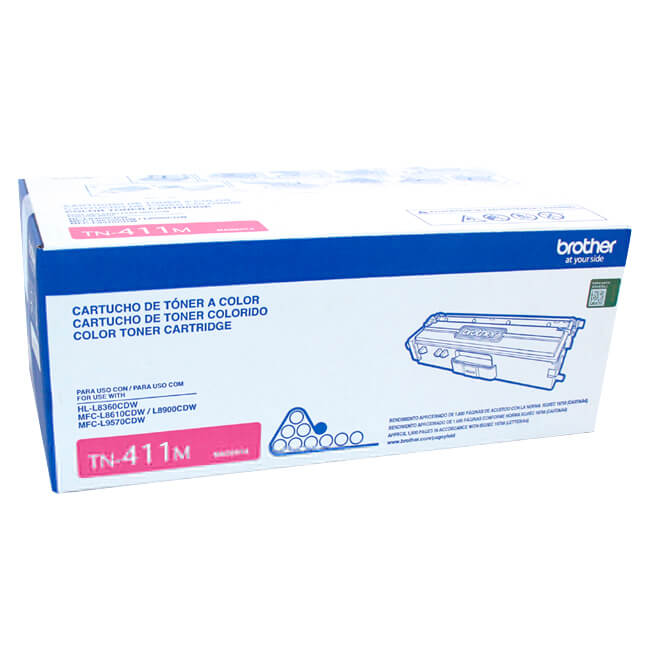 Tóner Brother TN-411M Magenta Original 1800 Páginas para MFC-L8900CDW