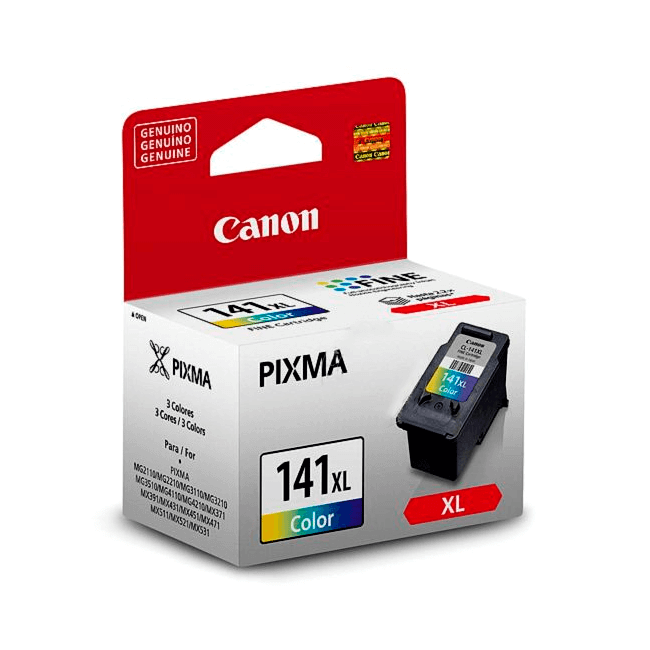 Cartucho de Tinta Canon CL-141XL Tricolor Original 15ml para Pixma