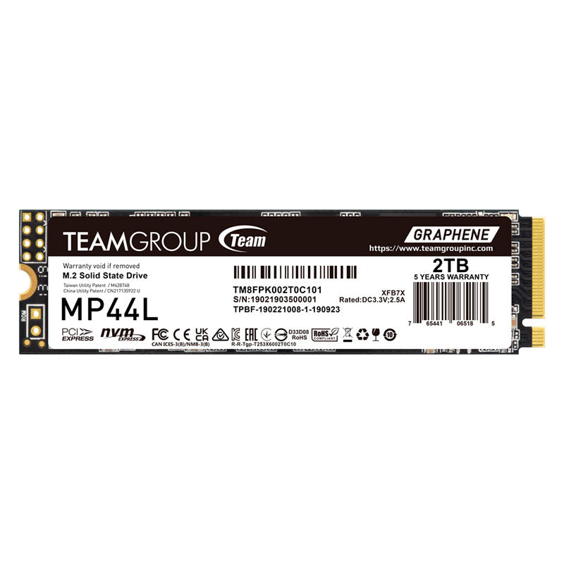 UNIDAD DE ESTADO SOLIDO TEAMGROUP MP44L M.2 PCIE 4.0, 2TB, PCIE 4.0 X4 CON NVME