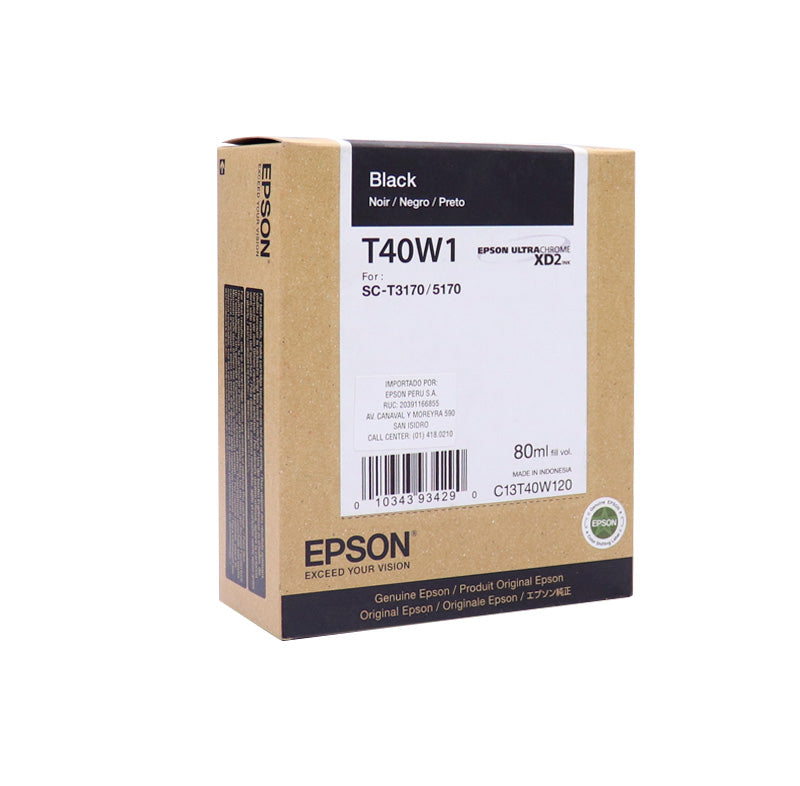 Cartucho de Tinta Epson T40W120 Negro 80ml UltraChrome XD2 para SureColor T3170 T5170