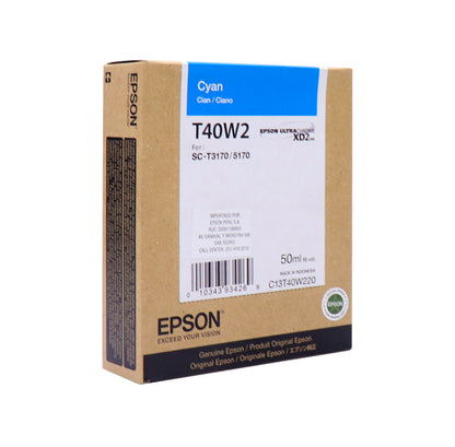 Cartucho de Tinta Epson T40W220 Cyan 50ml UltraChrome XD2 para SureColor T3170 T5170